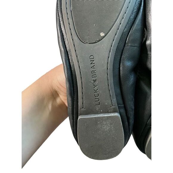 Lucky Brand Leather Ballet Flats with Lace Up Heel Details - Picture 7 of 10